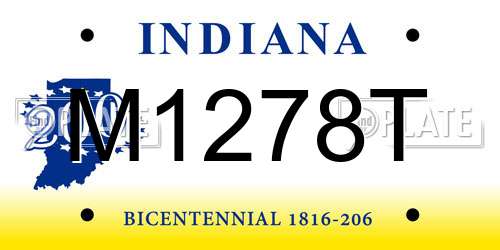 M1278T Indiana License Plate