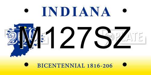 M127SZ Indiana License Plate