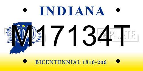 M17134T Indiana License Plate