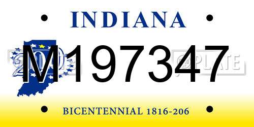 M197347 Indiana License Plate