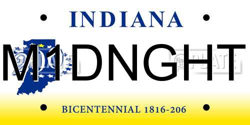 M1DNGHT Indiana License Plate