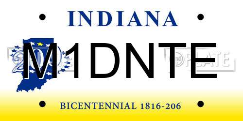 M1DNTE Indiana License Plate