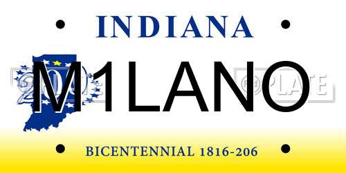 M1LANO Indiana License Plate