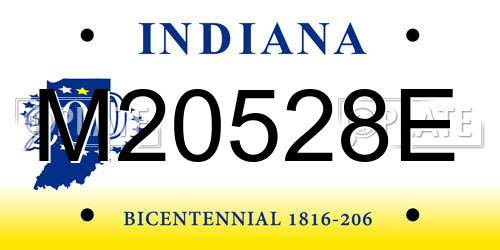 M20528E Indiana License Plate