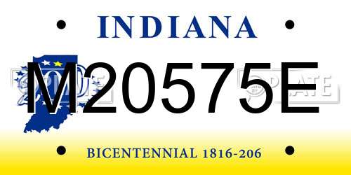 M20575E Indiana License Plate