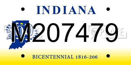 M207479 Indiana License Plate