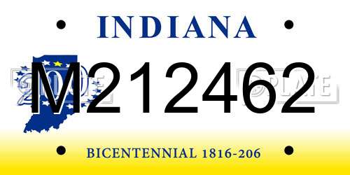 M212462 Indiana License Plate