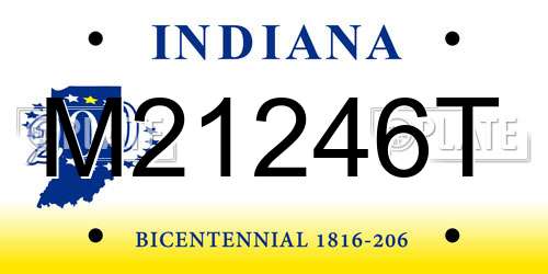 M21246T Indiana License Plate