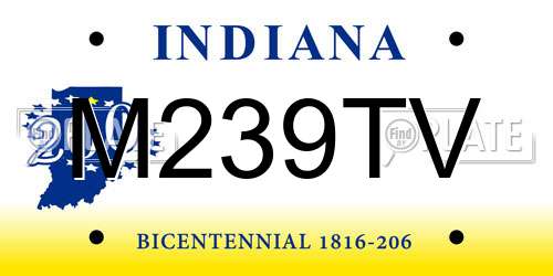 M239TV Indiana License Plate