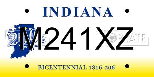 M241XZ Indiana License Plate
