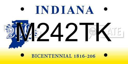 M242TK Indiana License Plate