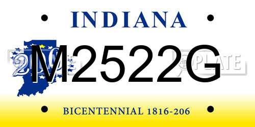 M2522G Indiana License Plate
