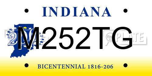 M252TG Indiana License Plate