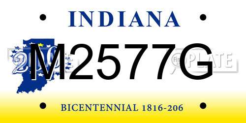 M2577G Indiana License Plate
