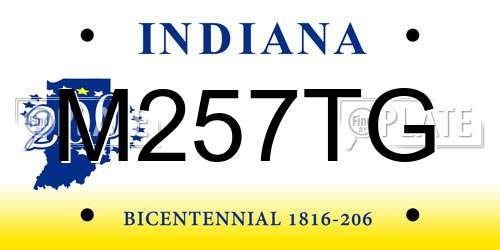 M257TG Indiana License Plate