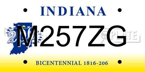 M257ZG Indiana License Plate