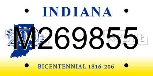 M269855 Indiana License Plate