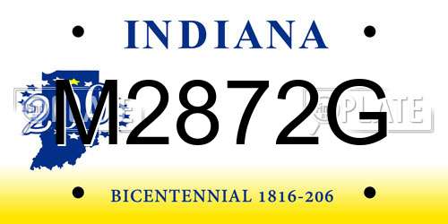 M2872G Indiana License Plate