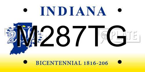 M287TG Indiana License Plate