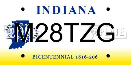 M28TZG Indiana License Plate