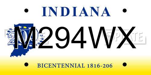M294WX Indiana License Plate
