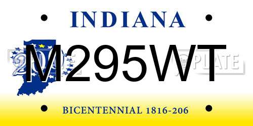 M295WT Indiana License Plate
