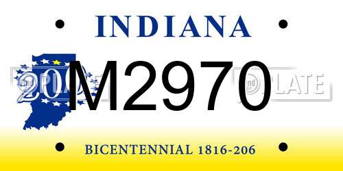 M2970 Indiana License Plate
