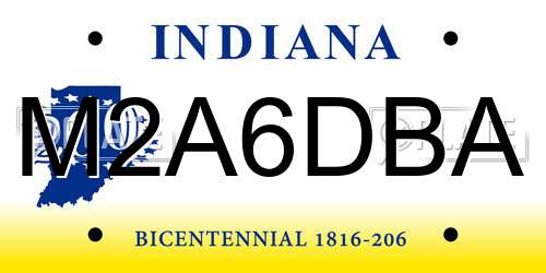 M2A6DBA Indiana License Plate