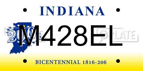 M428EL Indiana License Plate