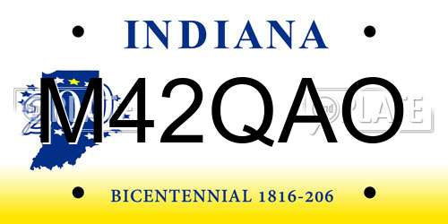 M42QAO Indiana License Plate