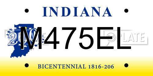M475EL Indiana License Plate