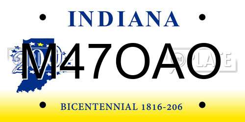 M47OAO Indiana License Plate