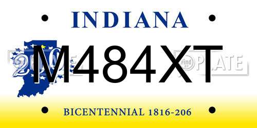 M484XT Indiana License Plate