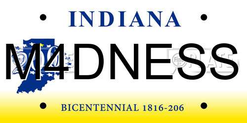 M4DNESS Indiana License Plate