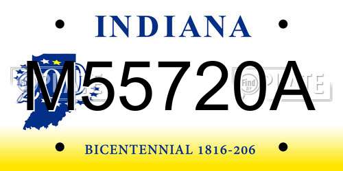 M55720A Indiana License Plate