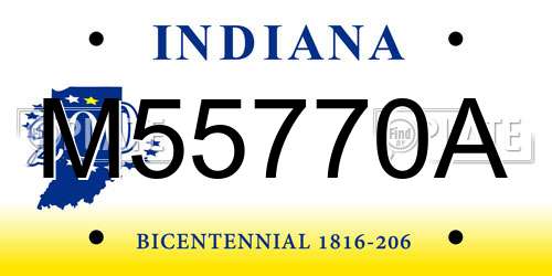 M55770A Indiana License Plate