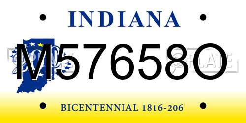 M57658O Indiana License Plate