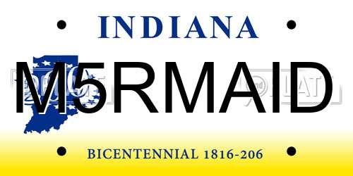 M5RMAID Indiana License Plate