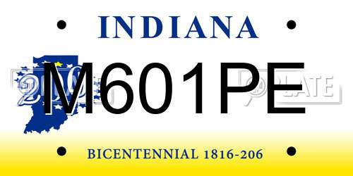 M601PE Indiana License Plate