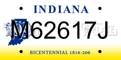 M62617J Indiana License Plate