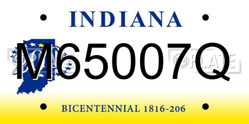 M65007Q Indiana License Plate