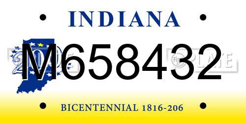 M658432 Indiana License Plate