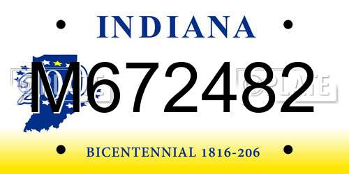M672482 Indiana License Plate