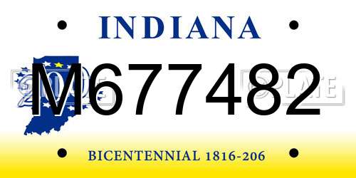 M677482 Indiana License Plate