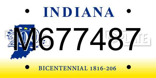 M677487 Indiana License Plate