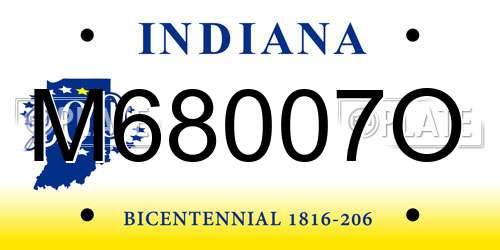 M68007O Indiana License Plate