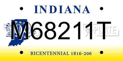M68211T Indiana License Plate
