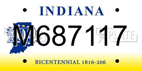 M687117 Indiana License Plate