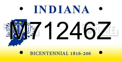M71246Z Indiana License Plate