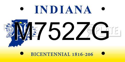 M752ZG Indiana License Plate